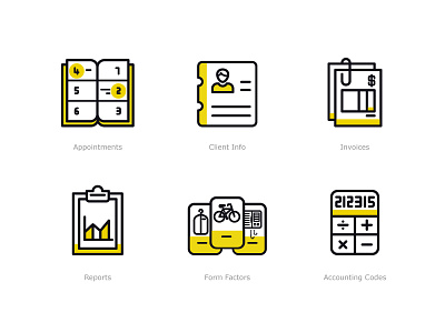 Boxbee Dashboard Icons appointment calculator calendar contact dashboard icon illustration invoice report