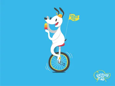 Unicycle Dog dog flag loopy pet popsicle silly unicycle