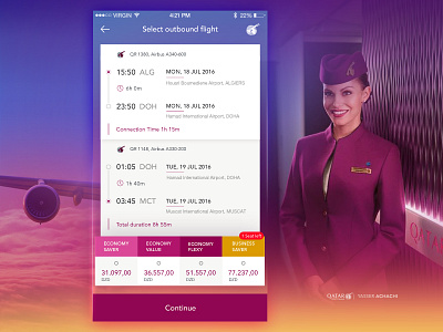 Outbound Flight Detail Qatar Airways airways app flight ios7 qatar search