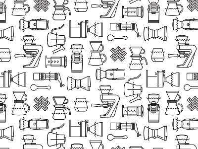 Coffee Equipment Pattern coffee icons illustration