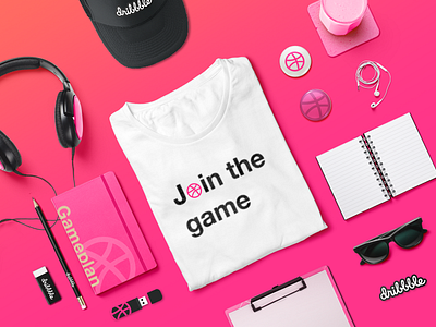 Dribbble Starter Kit For New Dribbbler's draft dribbble dribbble invite invitation invite kit mockup pink player ui ux welcome