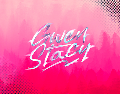 Gwen Stacy graphic design gwen stacy lettering logo spiderman spiderverse typography