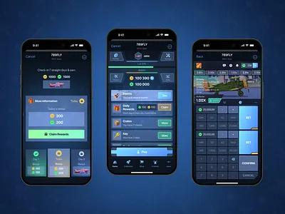 789FLY - Telegram Mini App (Blue Theme) crash game gamble gambling gambling game mini app mobile design product design tap tap bot telegram telegram bot telegram mini app