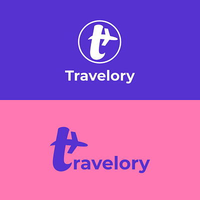 Travelory | Travel Logo agency agent colorful cute holiday logo plane simple travel trip