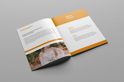 Abstract brochure template with image book brushare company profile graphic design identty vector