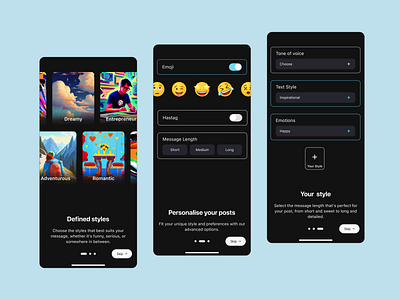 Onboarding Mobile dark mode mobile app mobile dark mobile design onboarding onboarding process