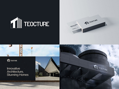 Teocture Real Estate and Architecture Logo apartment architecture brand design branding design engineering graphic design grid home logo house logo illustration logo logo design logos properties real estate logo vector