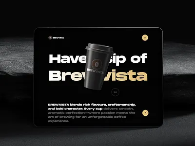 BrewVista – A Bold Coffee Experience 1 bold coffee cool dark theme figma landing page modern design top ui ux website website design