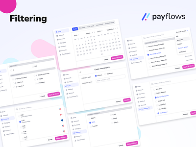 Filtering UI/UX Design accountant banking calendar design system filter filtering finance financial tag tool transaction ui kit uiux web app web design