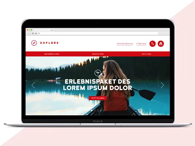 EXPLORE – just for fun branding design digital explore homepage icons landing page red ui ux webdesign website