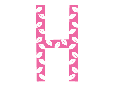 Letter: H art design girly graphic h letter pink type typography vector