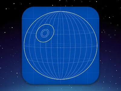 Death Star Plans Icon - DailyUI #005 app app icon blueprints dailyui death star icon star wars
