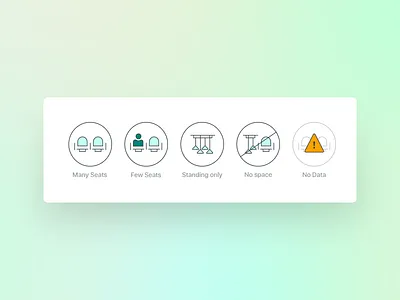 Occupancy Information Icons app bus flat icon line material metro public transport ui ux web