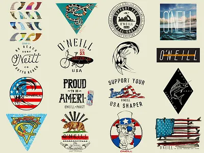 O'Neill T-Shirt Graphics (shot 5 of 5) america california hawaii lettering logo oneill surf surfing t shirt tee usa