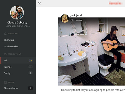 Timeline Screen menus post prototype social media timeline user