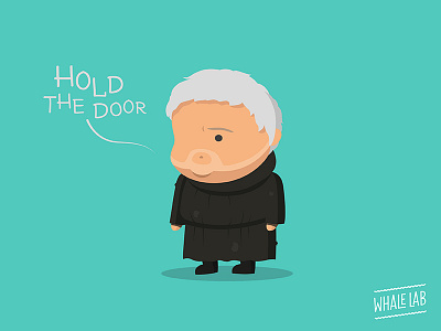 Hold the door... flat game of thrones got hodor illustration