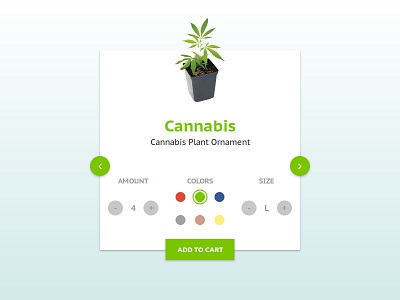 Product Card - Cannabis Ornament app cannabis card design designer inspiration interface plant product ui uidesign ux