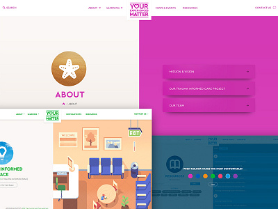 Trauma Informed Care - IWK branding hospital illustration trauma ui ux web design