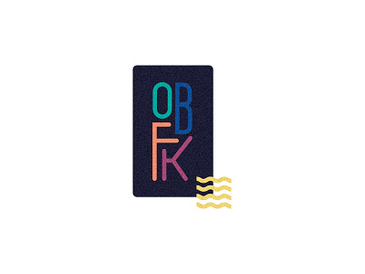 OBFK acronym geometric letters linear stamp