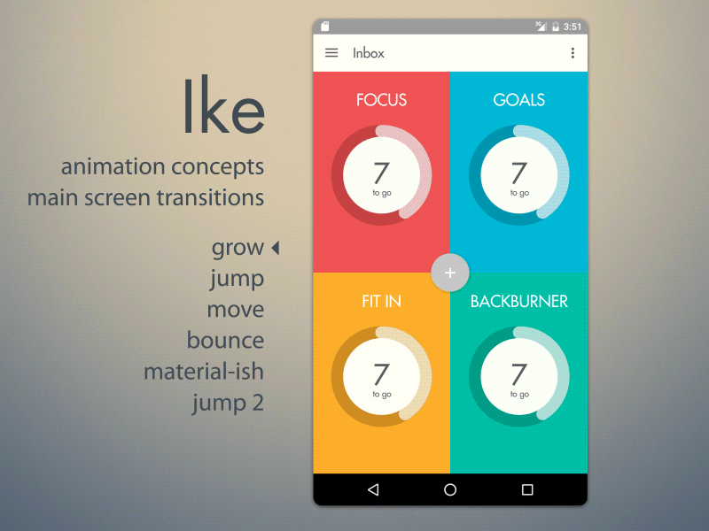 Transitions Explorations after effects android animation ike material productivity prototype todo list transitions