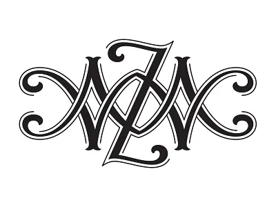 MWZ Monogram lettering logo mark monogram type typography