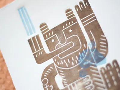 MOKO monster element fruit handmade handprint icon illustration linocut linopress moko monster vegetable