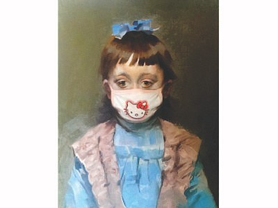 Ebola academic art canvas ebola fine art french hello kitty oil painting portrait sick traditional