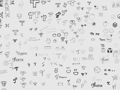 Thanx logo sketches branding id identity logo paper pencil sketch