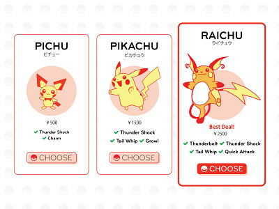 DailyUI 030 - Pricing dailyui dailyui 30 pokemon pricing ux