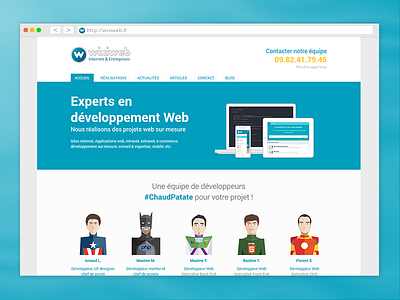 Wixiweb redesign design flat illustration rouen superhero ui ux web webdesign website wixiweb