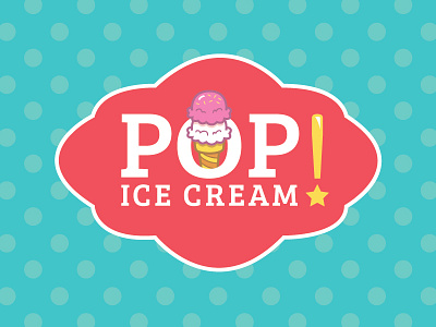 POP! Ice Cream brand cool cream cute ice illustration logo treat vintage wordmark