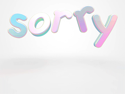 💿 S S O O R R Y Y 💿 3d animation c4d cinema4d cool cute gif iridescent lol physics rainbow sorry