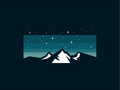 Twilight illustration mountains night stars twilight