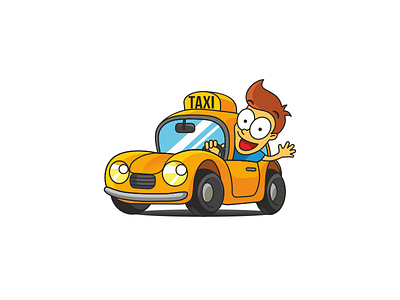 Taxi! 2d art cartoon character design funny illustration mascot taxi vector