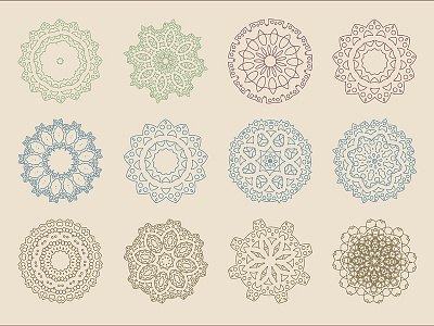 Arabic Baroque Patterns Vector set design ancient arabic art baroque design mandala oriental ornament pack pattern set vector