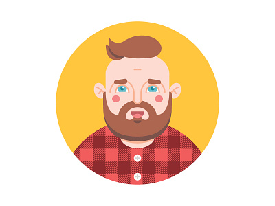 Andy Cakes beard cilley hipster illustration plaid portrait