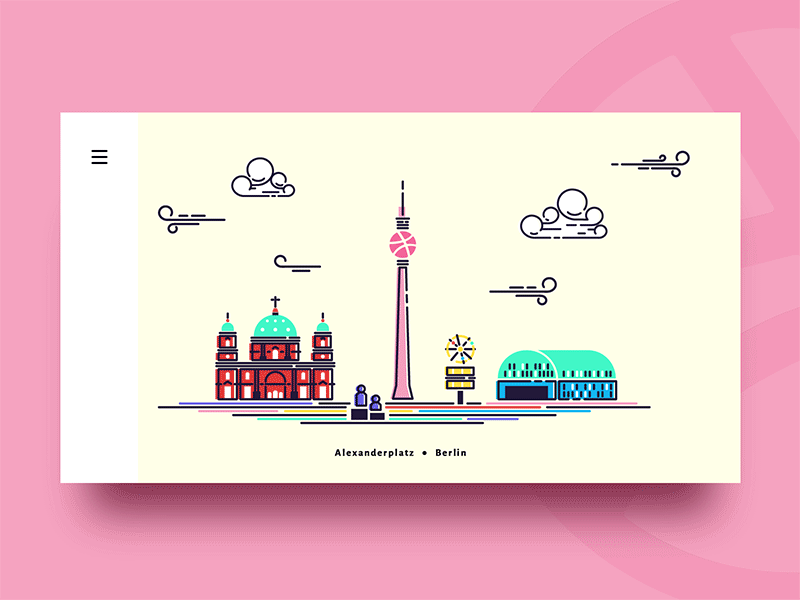 Dribbble 1st Shot ball berlin city debut dribbble hanoi illustration landscape vietnam