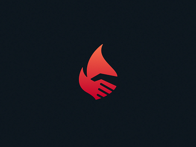 Hot Deal deal fire flame hand hands handshake hot logo red shaking