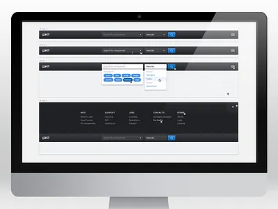 Navigation states for the website product design ui design visual design web design