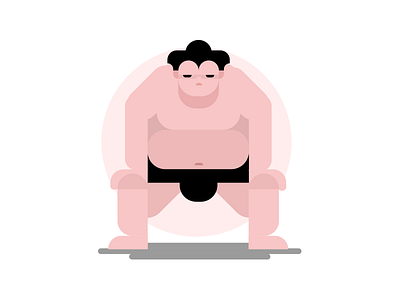 ScrUMO character flat illustration japan scrum skin sport sumo vector wrestling