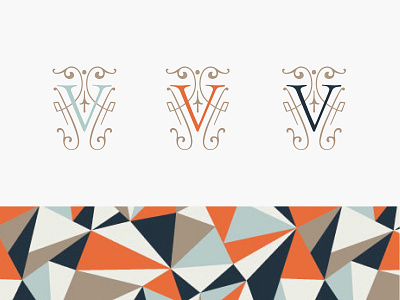 V branding geometric icon identity logo luxury monogram pattern