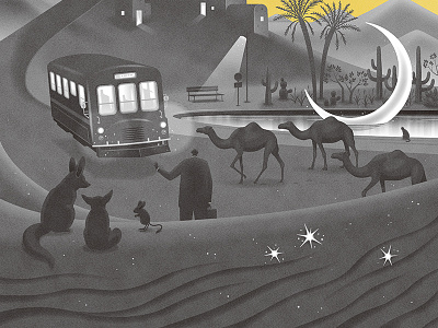 Story of Desert desert illustration illustrator mono moon