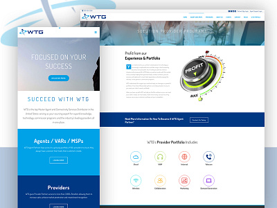 WTG Telecom Website blue responsive telecom ui ux var web website