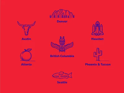 Metro Area Illustrations 2 atlanta austin bc british columbia city denver houston icons illustrations phoenix seattle tucson