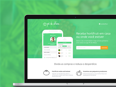 Pé de Alface Landing Page design food landing organic page startup ui ux web weekend