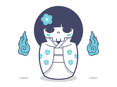 Noroi no Kokeshi (呪いのこけし) cursed ghost illustration japan japanese kawaii kokeshi