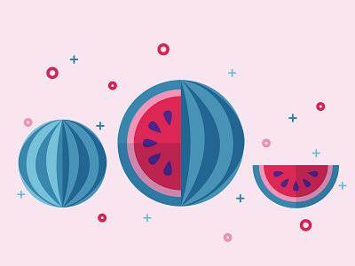 Jucy Watermelon Set flat fruit icon vegeterian watermelon