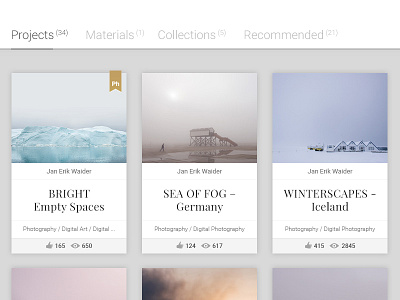 Behance Cover Image – Redesign Concept behance card cover image interface photo photography portfolio thumbnail typography ui webdesign