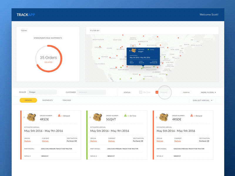 IoT project app dashboard iot track ui ux