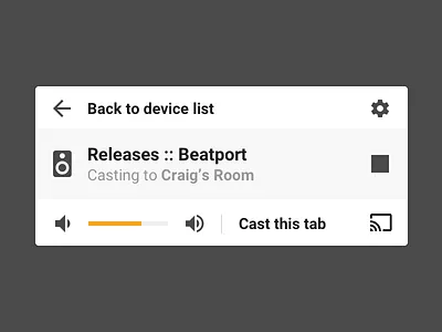 Chromecast Browser Extension Refinement browser chromecast concept extension interface material redesign refine roboto ui